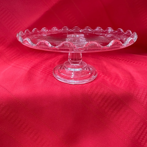 Vintage Crystal Cake Pedestal with Wheat design. - Picture 6 of 7